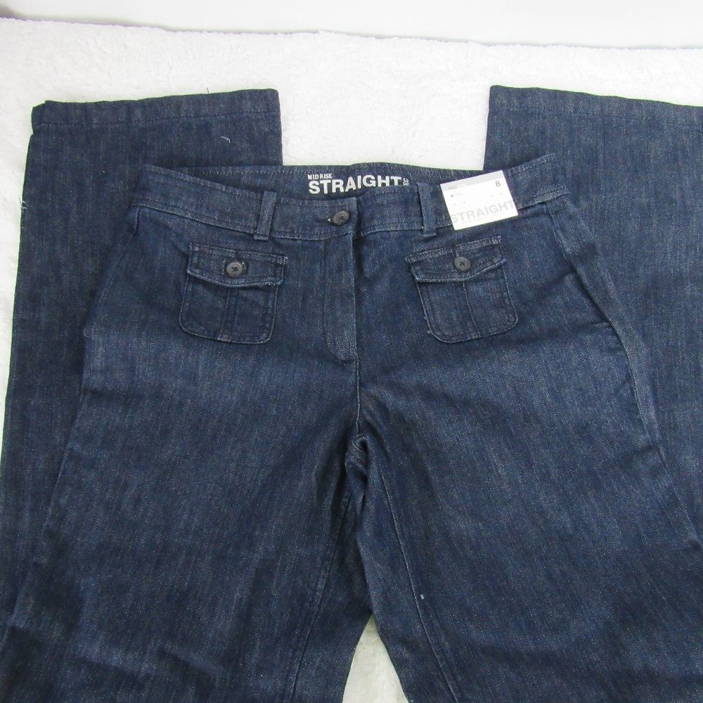 New York & Company Mid Rise Straight Leg Jeans 8T